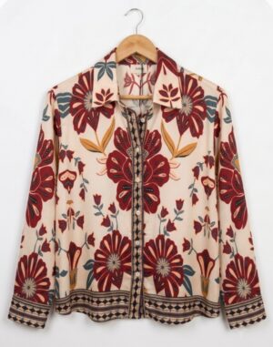 Camicia disegni floreali bordeaux tg M -10%