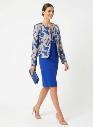 Completo vestito e giacca- blu cobalto/fantasia Promo-10%