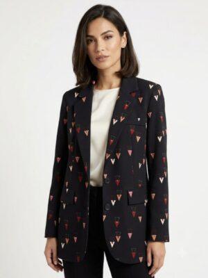 Giacca nera a fantasia minuta -30% tgM