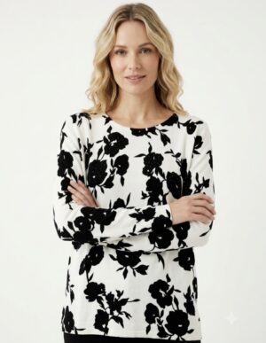 Maglia stampa floreale B&W  -10%