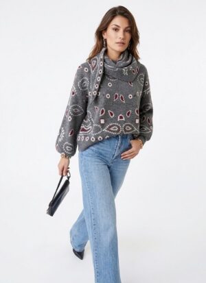 Maglione+bandana, disegno Paisley